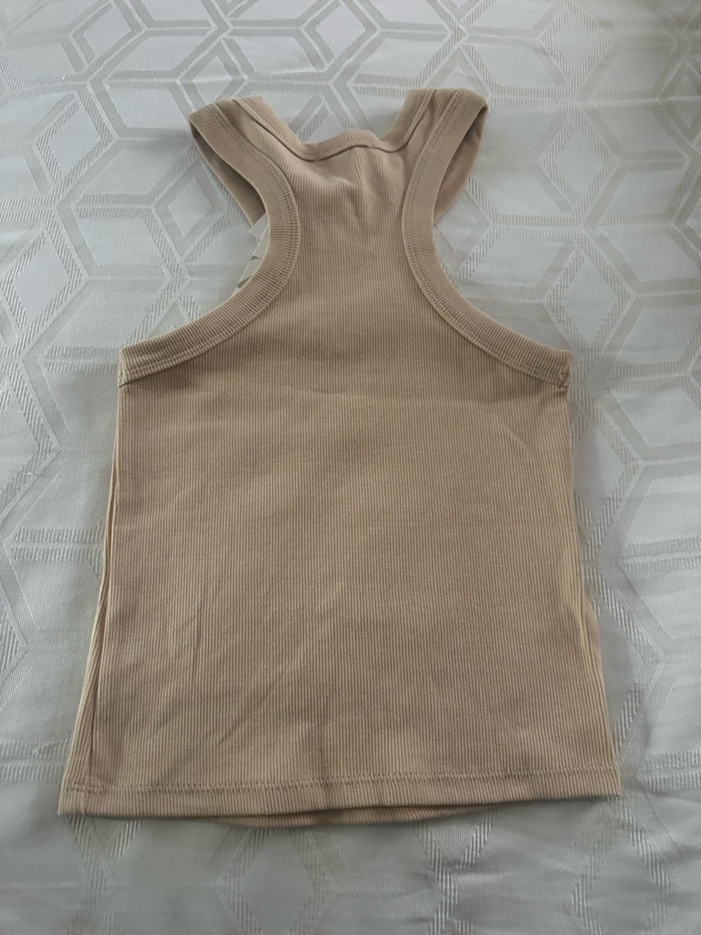 Zara Neutral Beige Ribbed Racerback Tank - Picture 3 of 3